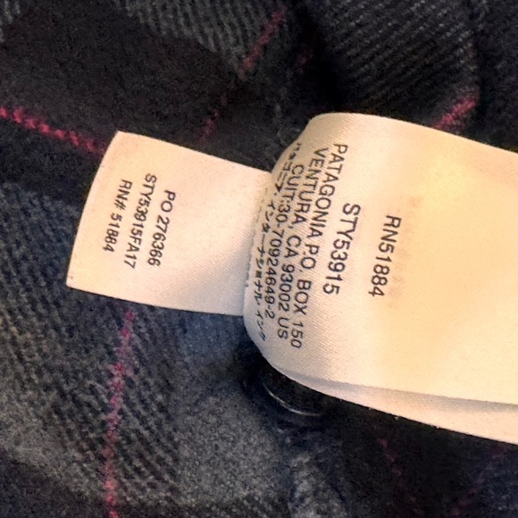 Patagonia Organic Cotton Flannel Shirt Womens Size 8 Plaid Well Worn Button Up - Picture 7 of 8
